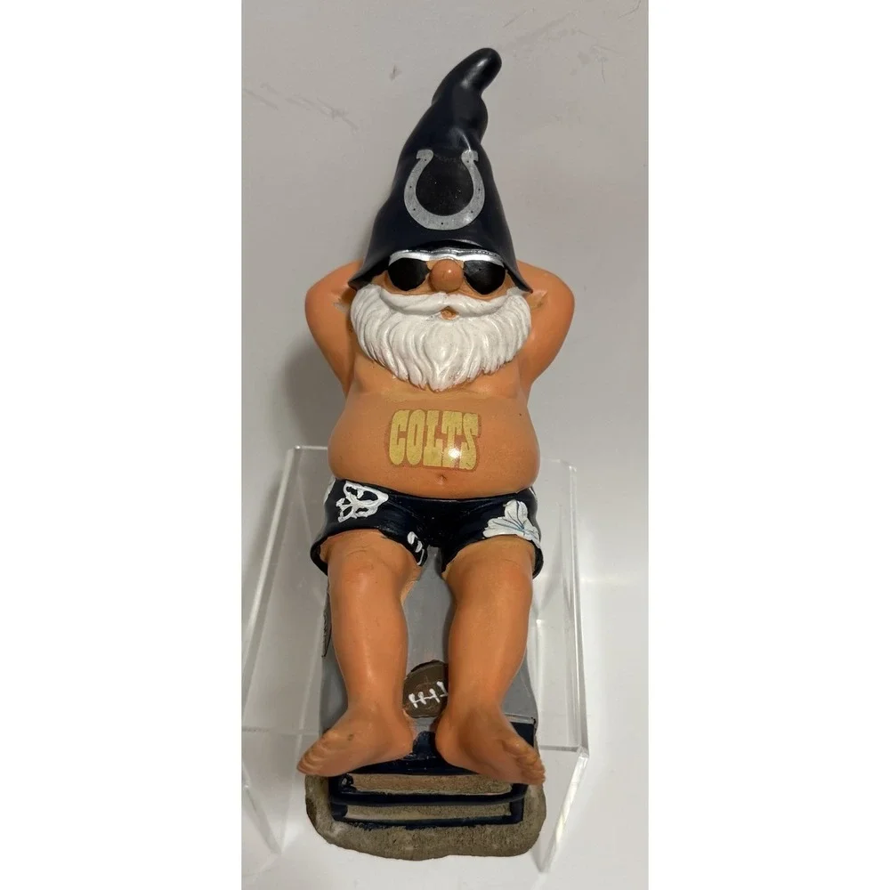 Indianapolis Colts Gnome Figurine Beach Lounger Funny Fan Decor Football  Garden